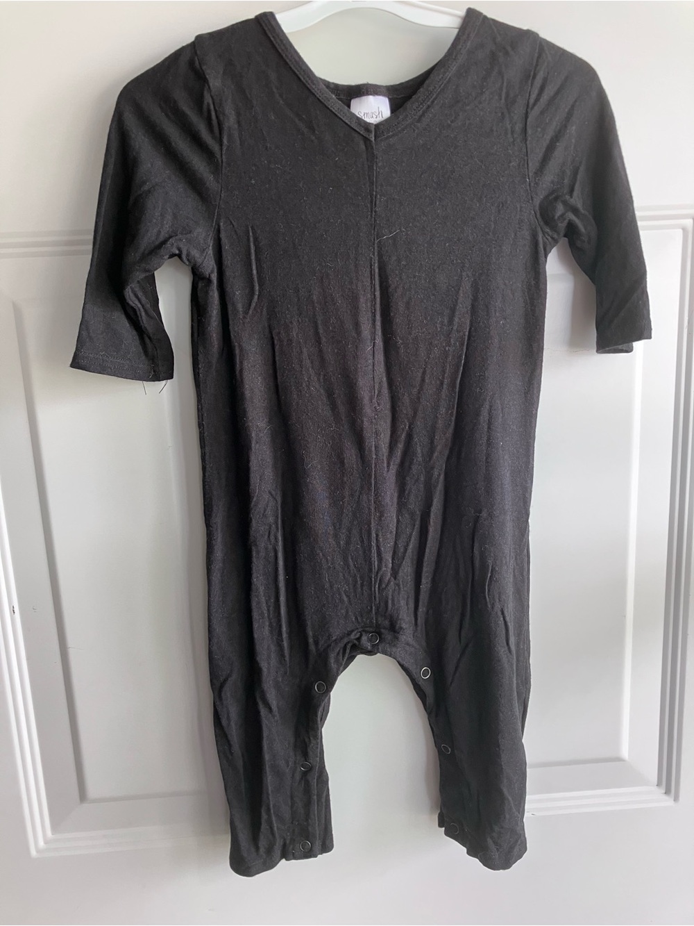 Smash & Tess black snap romper 12-18 months